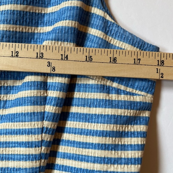 Just…Taylor Fit and Flare Sleeveless Blue and Cream Above The Knee Size 12P - Picture 12 of 14